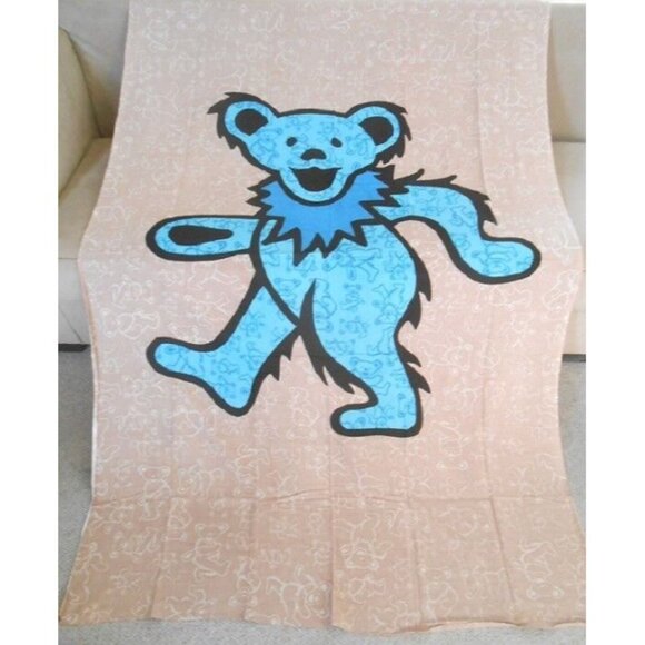 Grateful Dead Other - New Large Grateful Dead Huge Blue Dancing Bear Wall Art Decor Tapestry 52X80 NIP